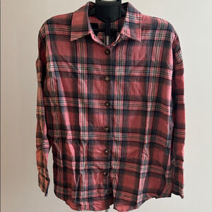Plaid Button Down Shirt - Pink